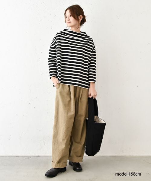 NARU｜ボーダーモックネックカットソー [[650210]][C]