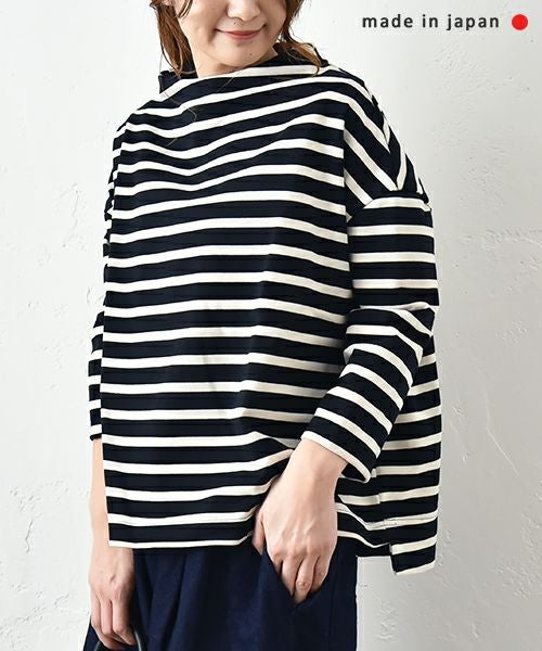 NARU｜ボーダーモックネックカットソー [[650210]][C]