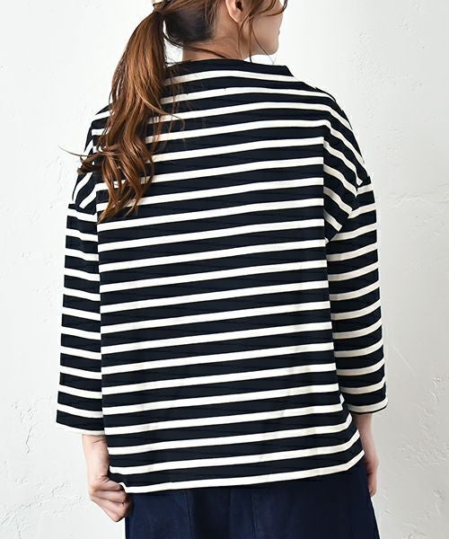 NARU｜ボーダーモックネックカットソー [[650210]][C]