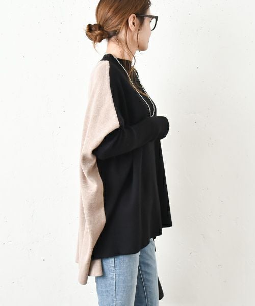 HUMS｜ドルマンバイカラーニット [[RNK-0933]][C]