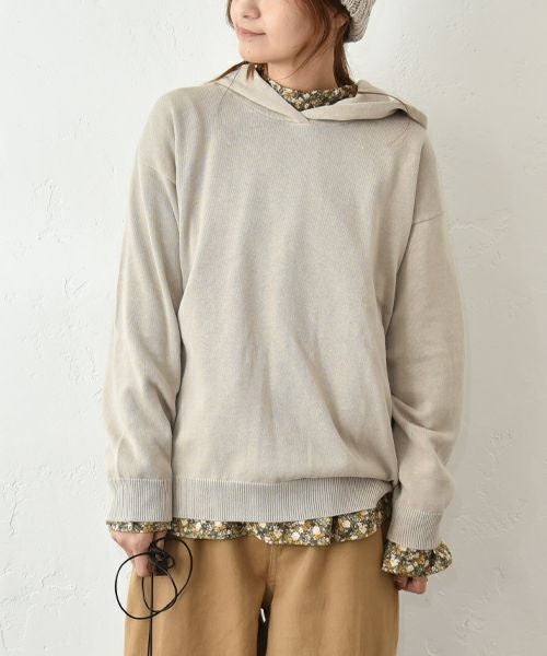08Mab｜フード付綿麻ニット [[CF-225RT140]][C]