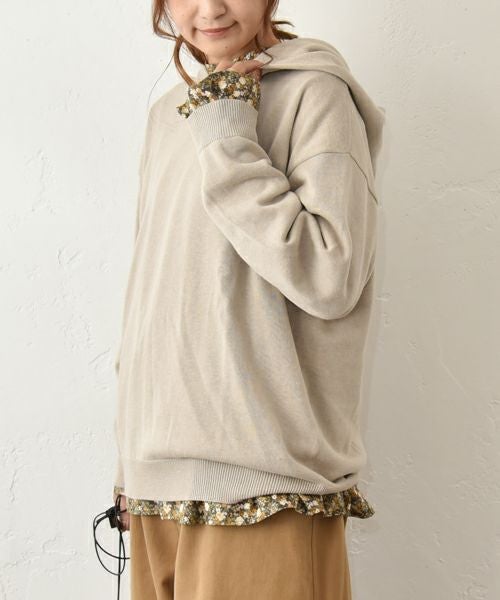 08Mab｜フード付綿麻ニット [[CF-225RT140]][C]