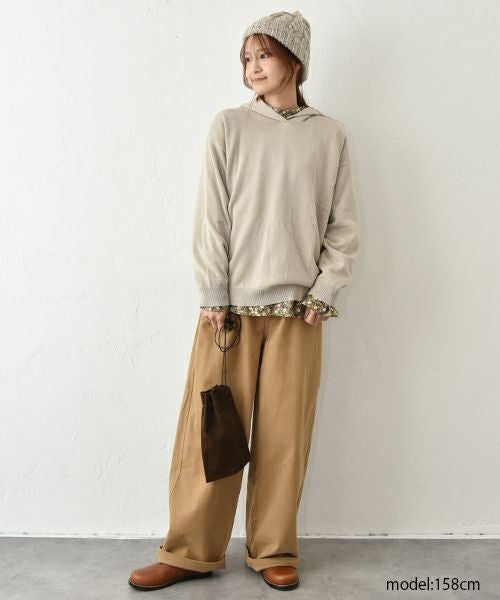 08Mab｜フード付綿麻ニット [[CF-225RT140]][C]