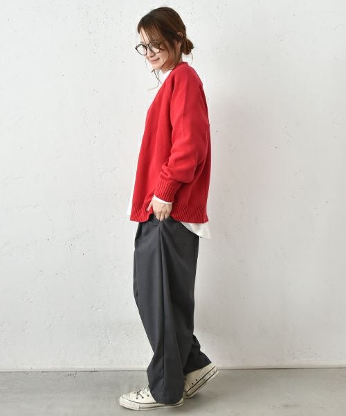 Our.｜綿ニットVネックカーデ [[OuOur.｜綿ニットVネックカーデ [[Ou-CD-03]][C]-CD-03]][C]