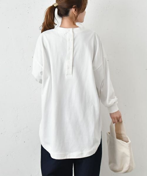 hagumu｜後ろヘンリーカットソー [[80011242]][C]