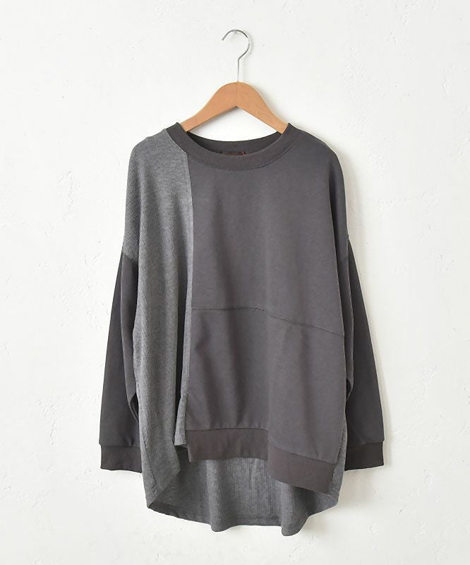 IN THE MARKET｜裏毛ワッフル切替パッチワークチュニック [[40021152]][C]