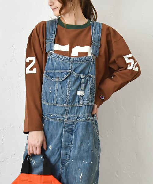 Champion｜3/4スリーブ フットボールロゴロンTシャツ [[C3-B406]][C]