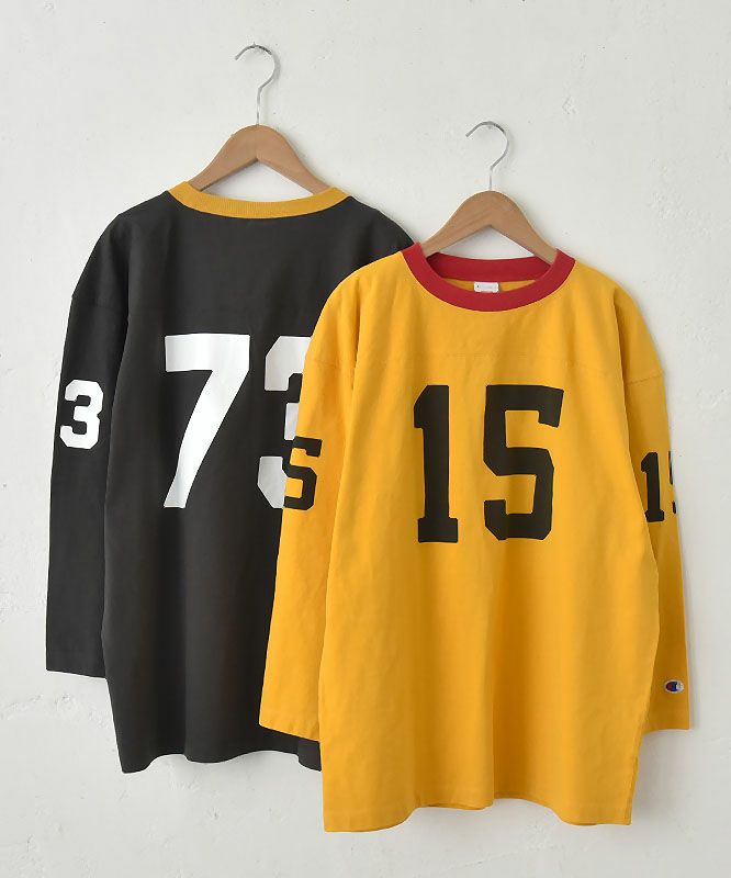 Champion｜3/4スリーブ フットボールロゴロンTシャツ [[C3-B406]][C]