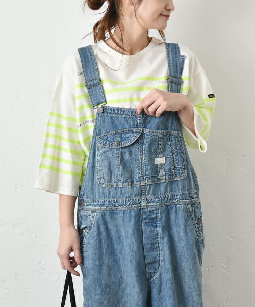 DENIM&DUNGAREE｜テンジクボーダープリントTEE [[22520417]][C]