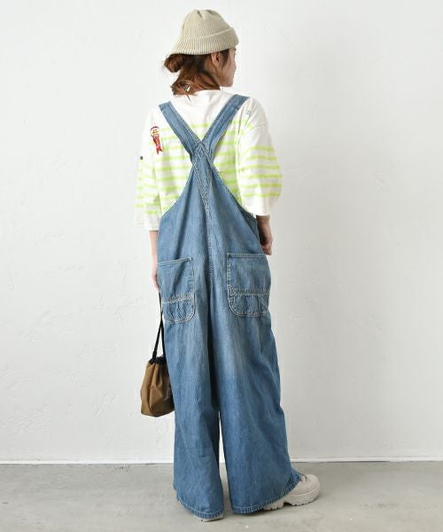 DENIM&DUNGAREE｜テンジクボーダープリントTEE [[22520417]][C]