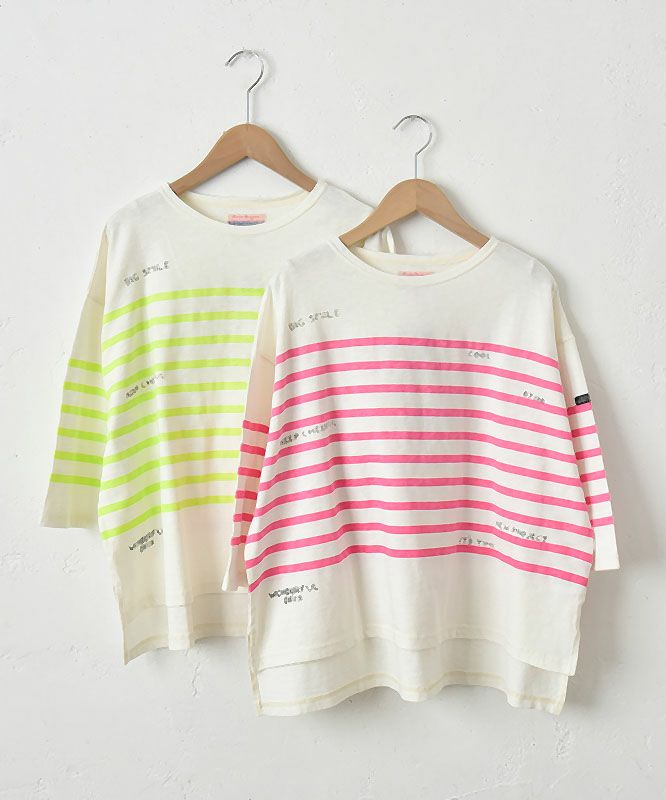 DENIM&DUNGAREE｜テンジクボーダープリントTEE [[22520417]][C]