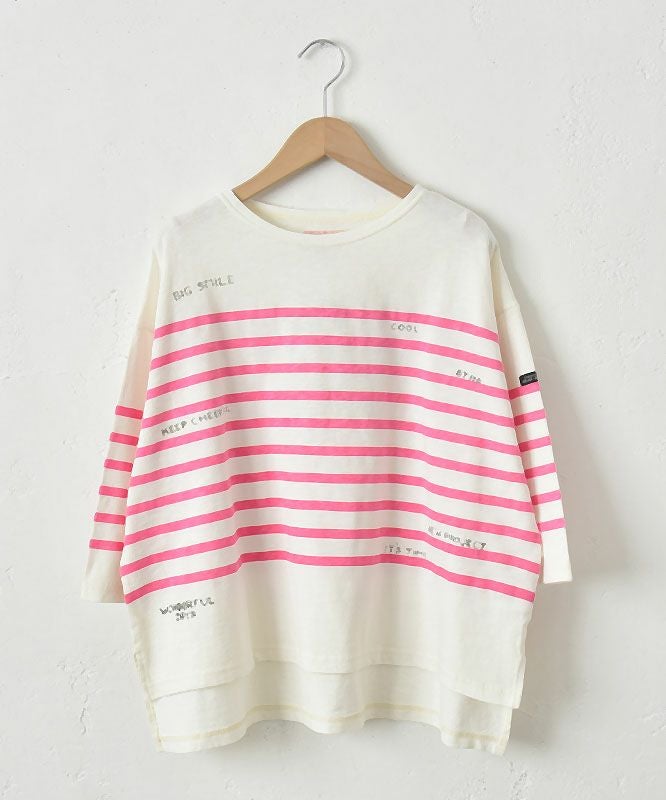 DENIM&DUNGAREE｜テンジクボーダープリントTEE [[22520417]][C]