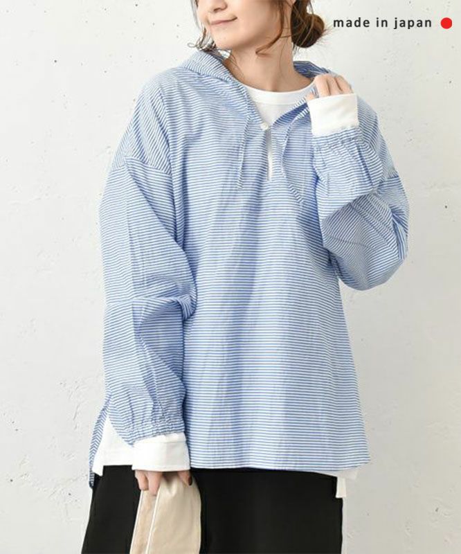 prit｜エアリーコットンフードプルオーバーシャツ [[P81519]][C]