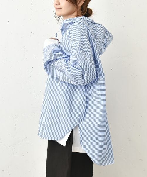 prit｜エアリーコットンフードプルオーバーシャツ [[P81519]][C]