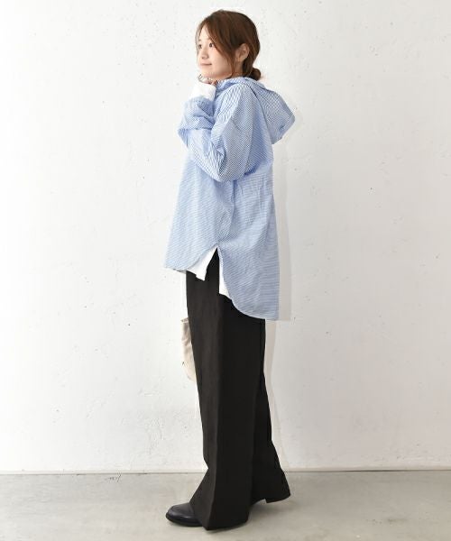 prit｜エアリーコットンフードプルオーバーシャツ [[P81519]][C]