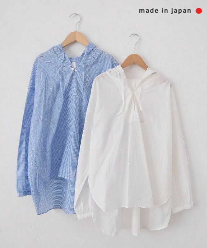  prit｜エアリーコットンフードプルオーバーシャツ [[P81519]][C]