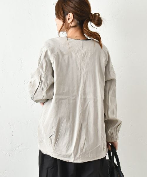 prit｜リネンレーヨンストレッチトッパーコクーンジャケット [[P91507]][C]