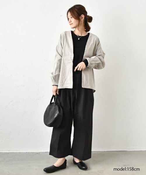 prit｜リネンレーヨンストレッチトッパーコクーンジャケット [[P91507]][C]