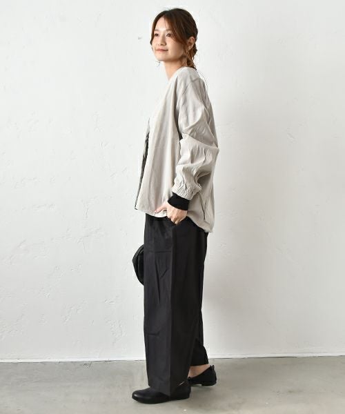 prit｜リネンレーヨンストレッチトッパーコクーンジャケット [[P91507]][C]