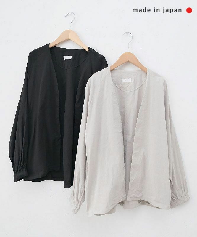 prit｜リネンレーヨンストレッチトッパーコクーンジャケット [[P91507]][C]