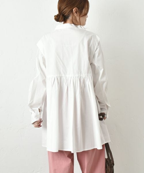 hagumu｜スタンドカラーシャツチュニック [[32120A332]][C]