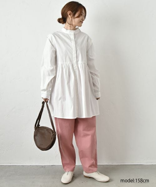 hagumu｜スタンドカラーシャツチュニック [[32120A332]][C]