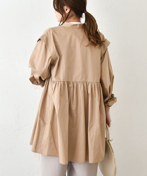 hagumu｜スタンドカラーシャツチュニック [[32120A332]][C]