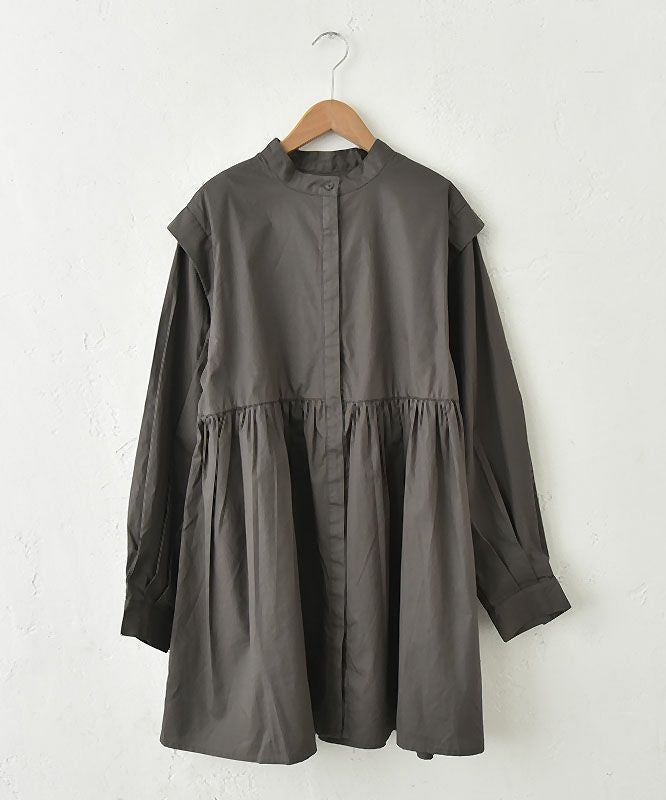 hagumu｜スタンドカラーシャツチュニック [[32120A332]][C]