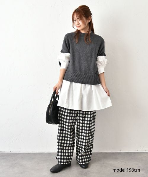 hagumu｜スタンドカラーシャツチュニック [[32120A332]][C]