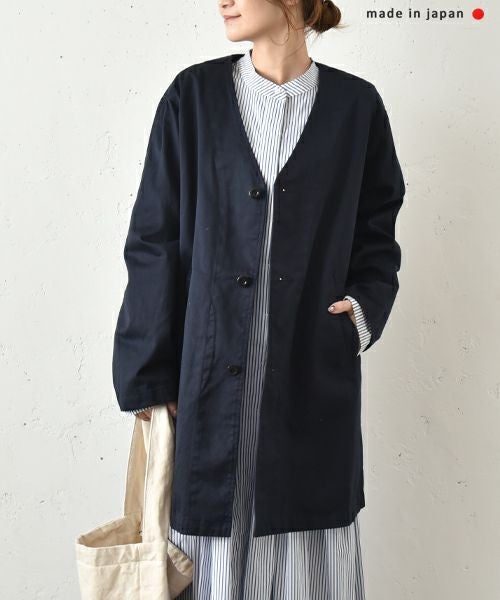 No18｜Vネックミドル丈コート [[614201]][C]