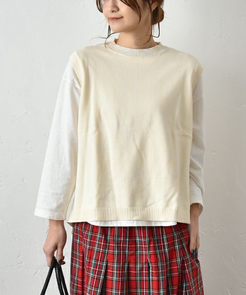 hagumu｜やわらかコットンベスト [[ha-BE-27]][C]