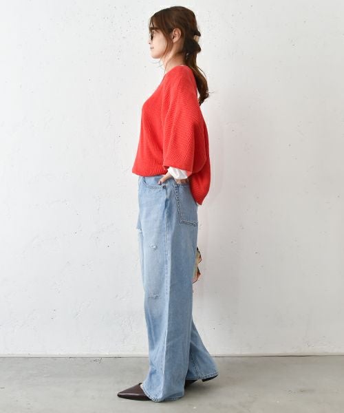 HUMS｜ポンチョ風2wayニット [[HU-PO-14]][C]