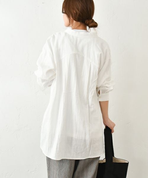 No18｜前ギャザー後ろ変形ヨークチュニック [[H24044]][C]