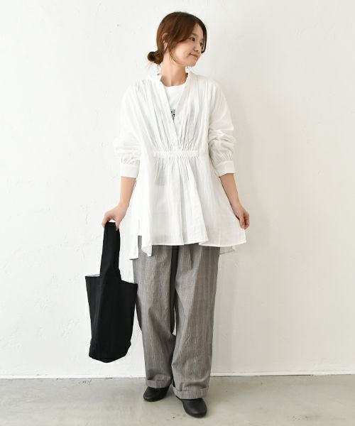 No18｜前ギャザー後ろ変形ヨークチュニック [[H24044]][C]