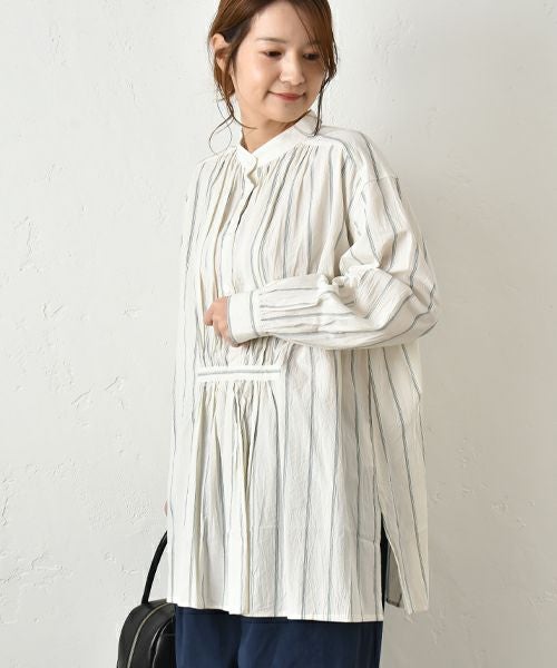 No18｜前ギャザー後ろ変形ヨークチュニック [[H24045]][C]