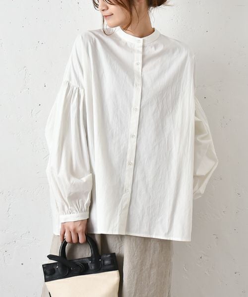 hagumu｜スタンドカラーシャツ [[hag-130]][C]