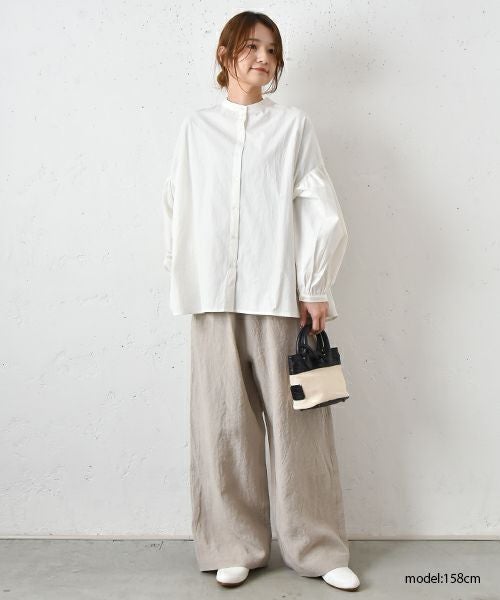 hagumu｜スタンドカラーシャツ [[hag-130]][C]