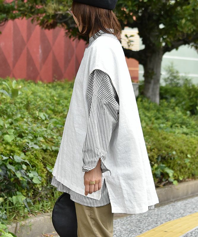 hagumu｜クルーネックロングベスト [[hag-128]][C]