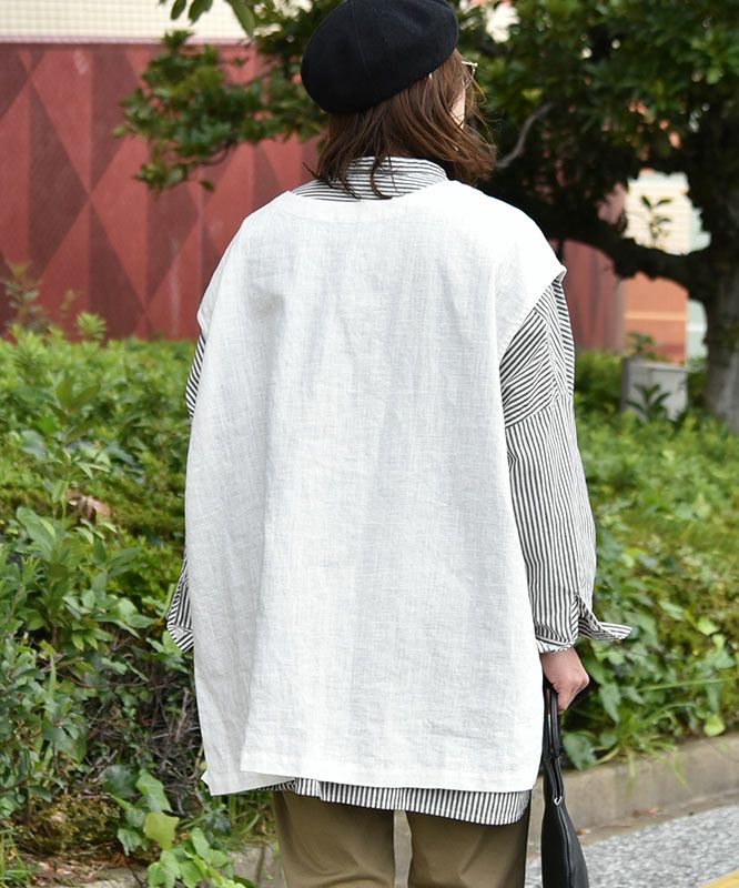 hagumu｜クルーネックロングベスト [[hag-128]][C]