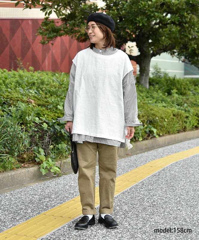 hagumu｜クルーネックロングベスト [[hag-128]][C]