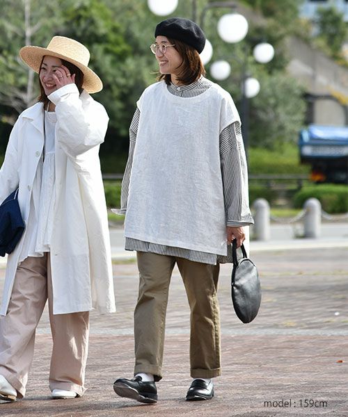 hagumu｜クルーネックロングベスト [[hag-128]][C]