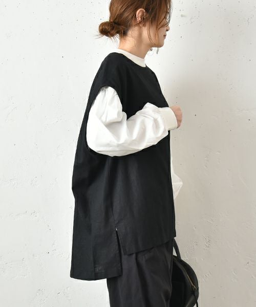 hagumu｜クルーネックロングベスト [[hag-128]][C]