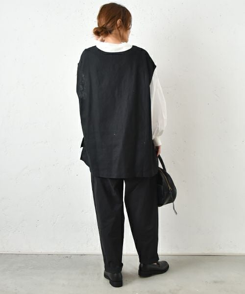 hagumu｜クルーネックロングベスト [[hag-128]][C]