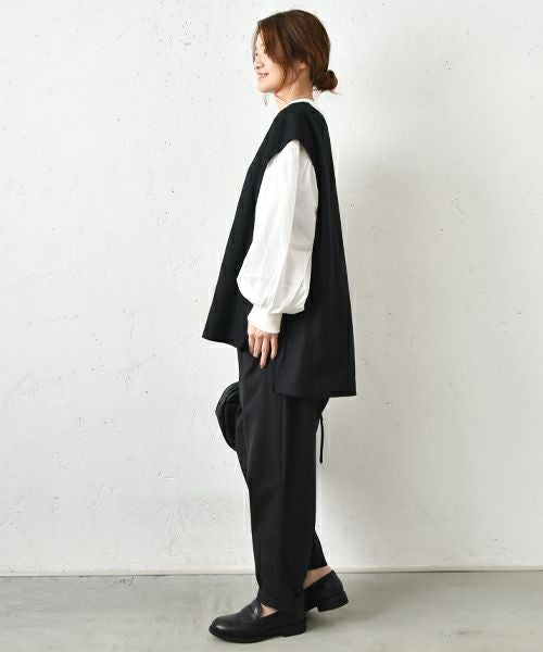 hagumu｜クルーネックロングベスト [[hag-128]][C]