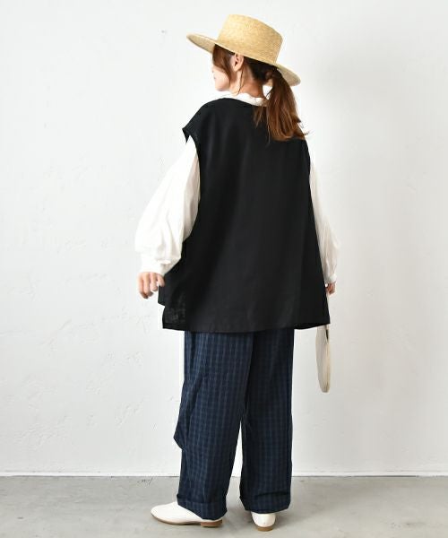 hagumu｜クルーネックロングベスト [[hag-128]][C]