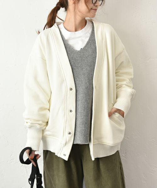Our.｜Vネックスウェットカーティガン [[131304H]][C]