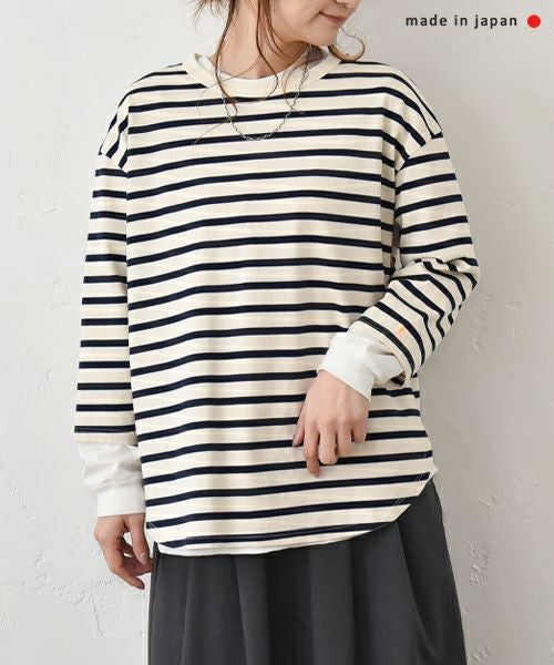 her.｜7分袖刺繍カットソー [[CE3CT230701B]][C]