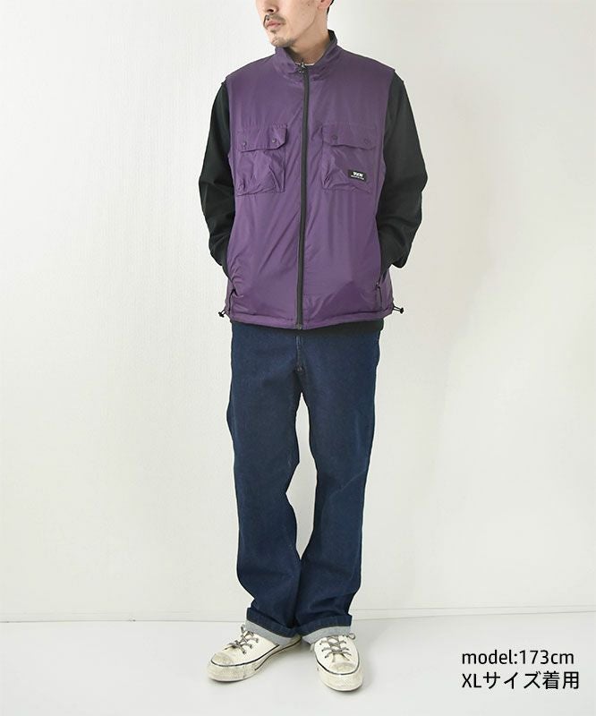 TAION｜NON DOWN MOUNTAIN REVERSIBLE W-JIP VEST [[TAION-R002WZNDMT]][D]