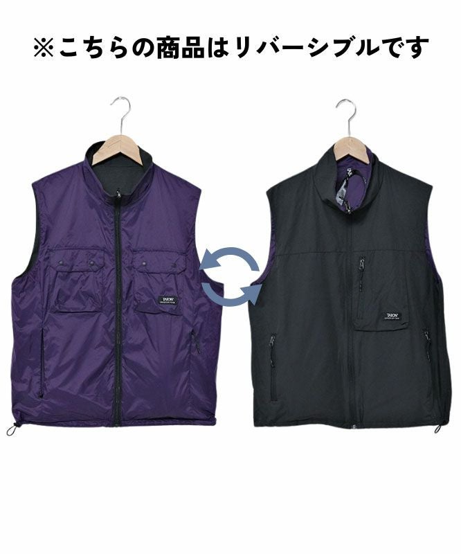 TAION｜NON DOWN MOUNTAIN REVERSIBLE W-JIP VEST [[TAION-R002WZNDMT]][D]