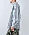 Barns｜Indigo Cotton Faded Check Shirt 長袖チェックシャツ[[BR-25139]][D]
